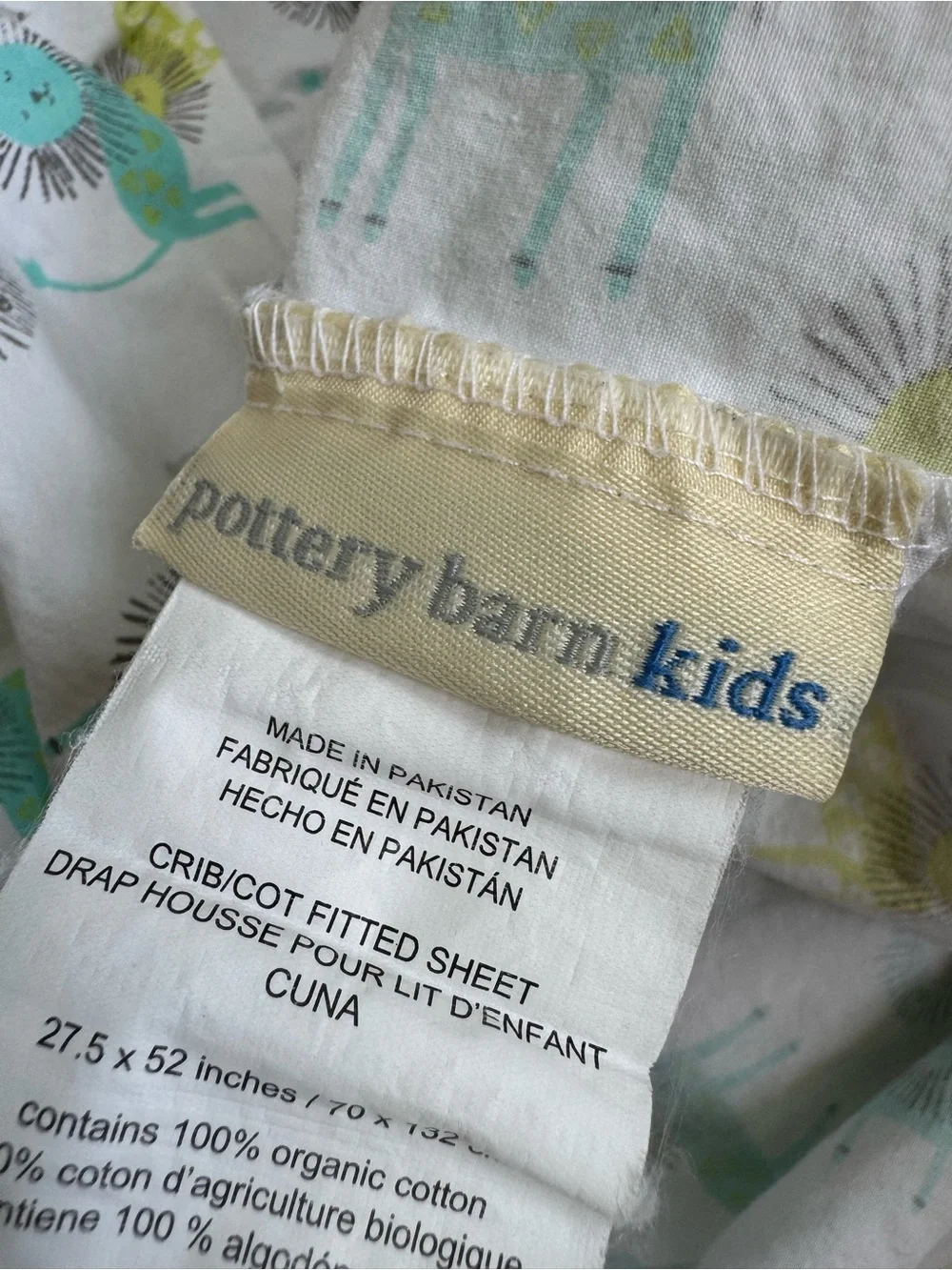 Pottery Barn Kids Lion Print Cribsheet